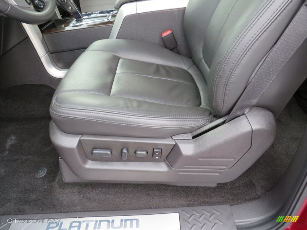 2013 F150 Platinum SuperCrew 4x4 - Ruby Red Metallic / Platinum Unique Black Leather photo #35