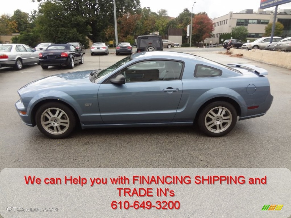 2006 Mustang GT Premium Coupe - Windveil Blue Metallic / Dark Charcoal photo #8