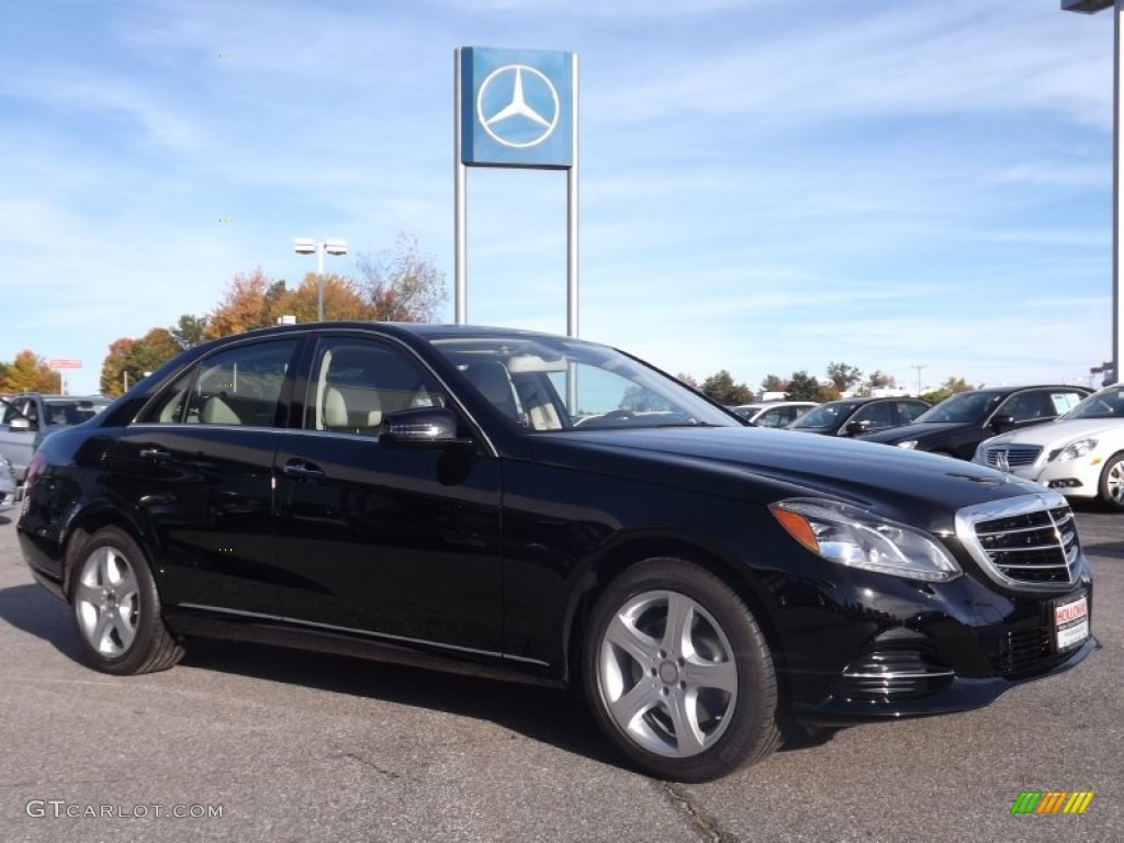2014 E 350 4Matic Sedan - Black / Silk Beige/Espresso Brown photo #3