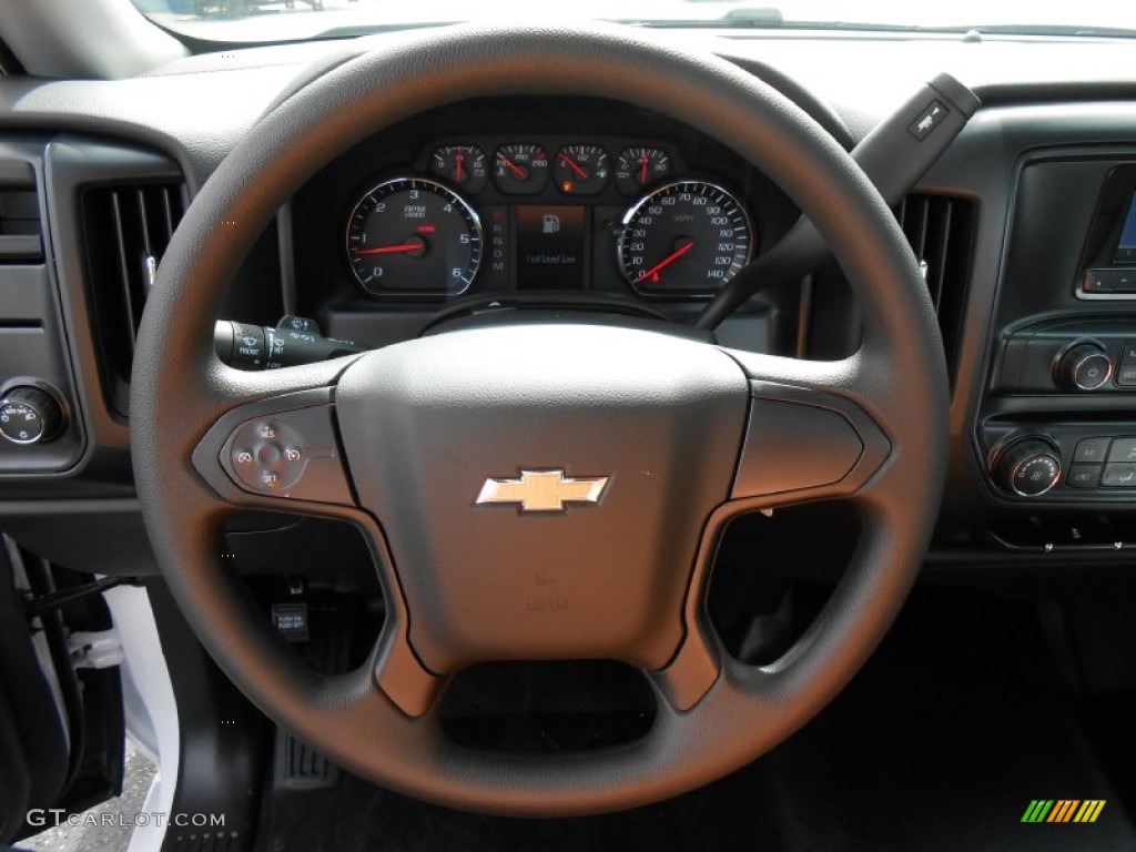2014 Chevrolet Silverado 1500 WT Regular Cab Jet Black/Dark Ash Steering Wheel Photo #86561193