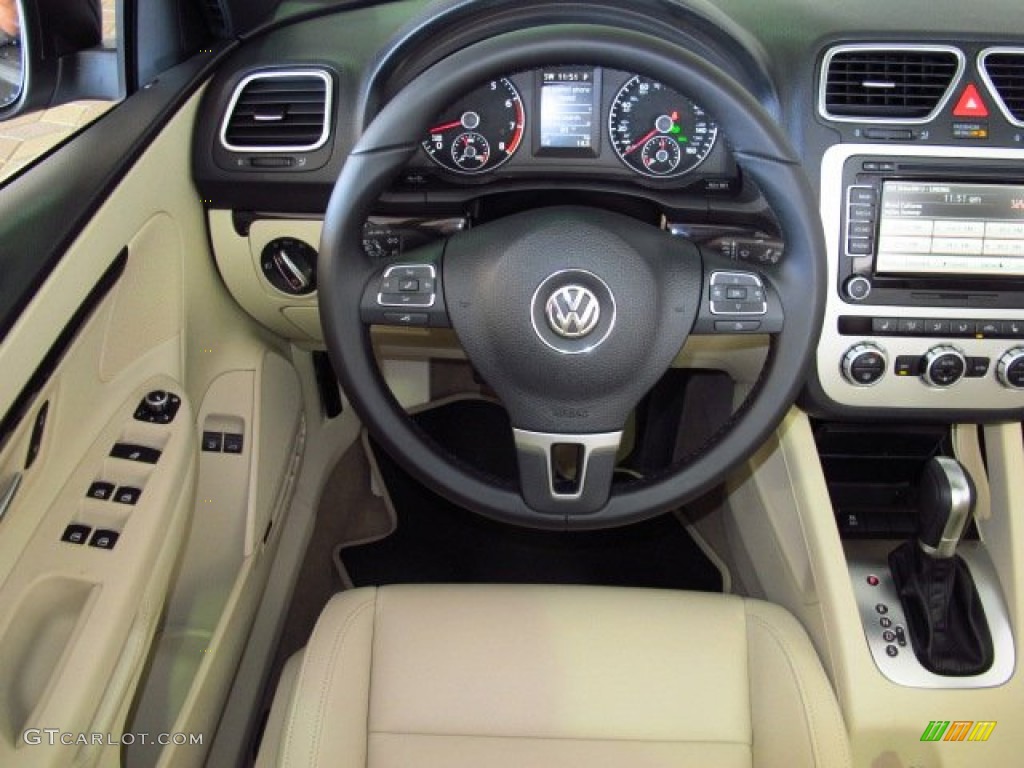 2014 Volkswagen Eos Executive Cornsilk Beige Dashboard Photo #86561316