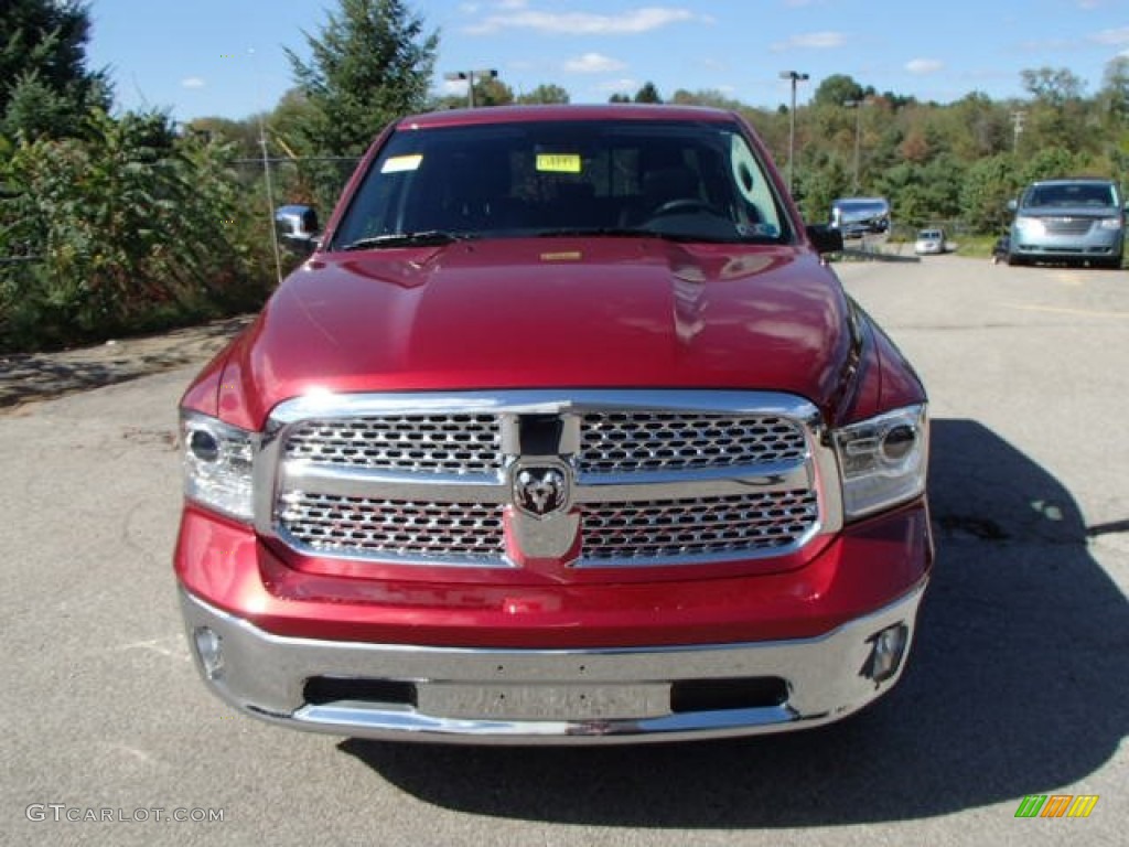 2014 1500 Laramie Quad Cab 4x4 - Deep Cherry Red Crystal Pearl / Black photo #3