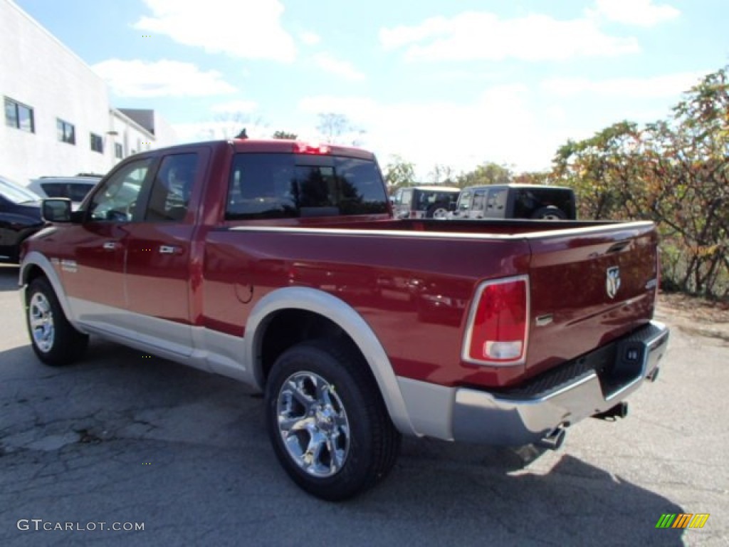 2014 1500 Laramie Quad Cab 4x4 - Deep Cherry Red Crystal Pearl / Black photo #8