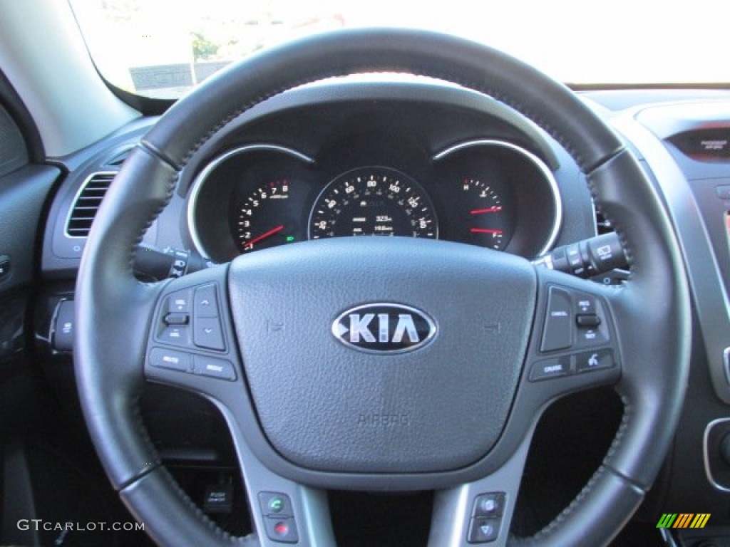 2014 Kia Sorento EX V6 AWD Black Steering Wheel Photo #86566095