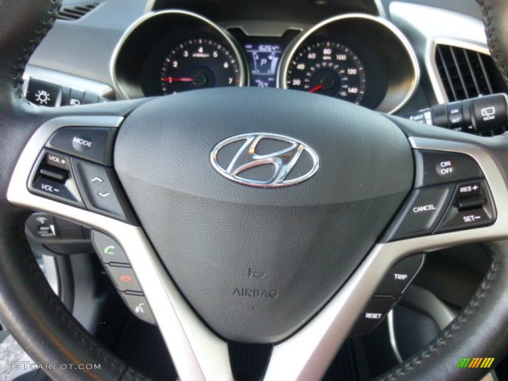 2012 Hyundai Veloster Standard Veloster Model Black Steering Wheel Photo #86566257
