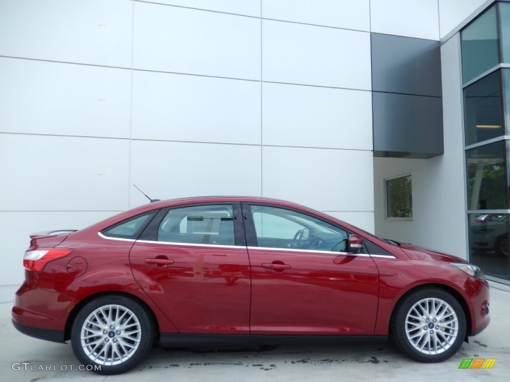 Ruby Red 2014 Ford Focus Titanium Sedan Exterior Photo #86570004