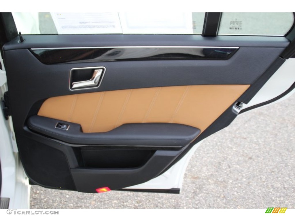 2011 Mercedes-Benz E 350 4Matic Sedan Natural Beige/Black Door Panel Photo #86573535