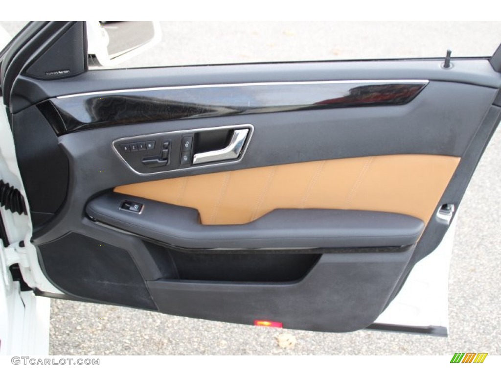 2011 Mercedes-Benz E 350 4Matic Sedan Natural Beige/Black Door Panel Photo #86573577