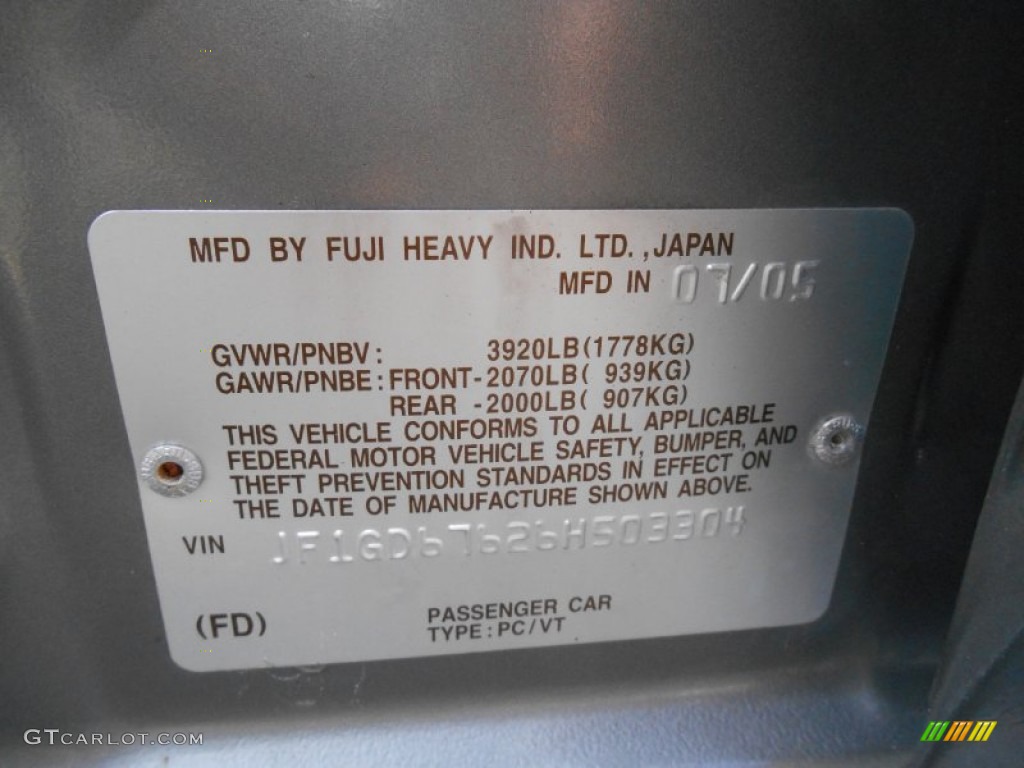 2006 Impreza 2.5i Sedan - Crystal Gray Metallic / Anthracite Black photo #16