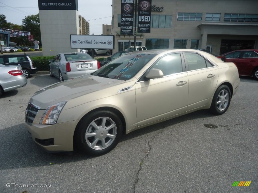 2008 CTS 4 AWD Sedan - Gold Mist / Cashmere/Cocoa photo #3