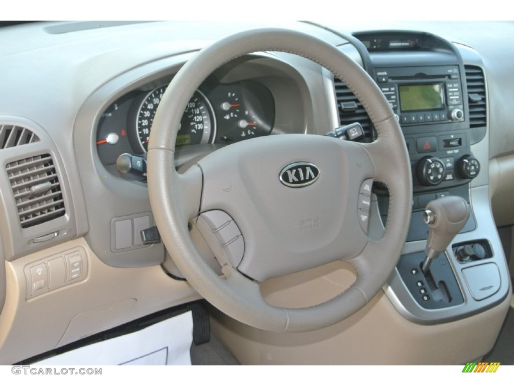 2010 Kia Sedona EX Beige Steering Wheel Photo #86577423