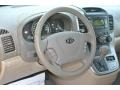 2010 Kia Sedona Beige Interior Steering Wheel Photo