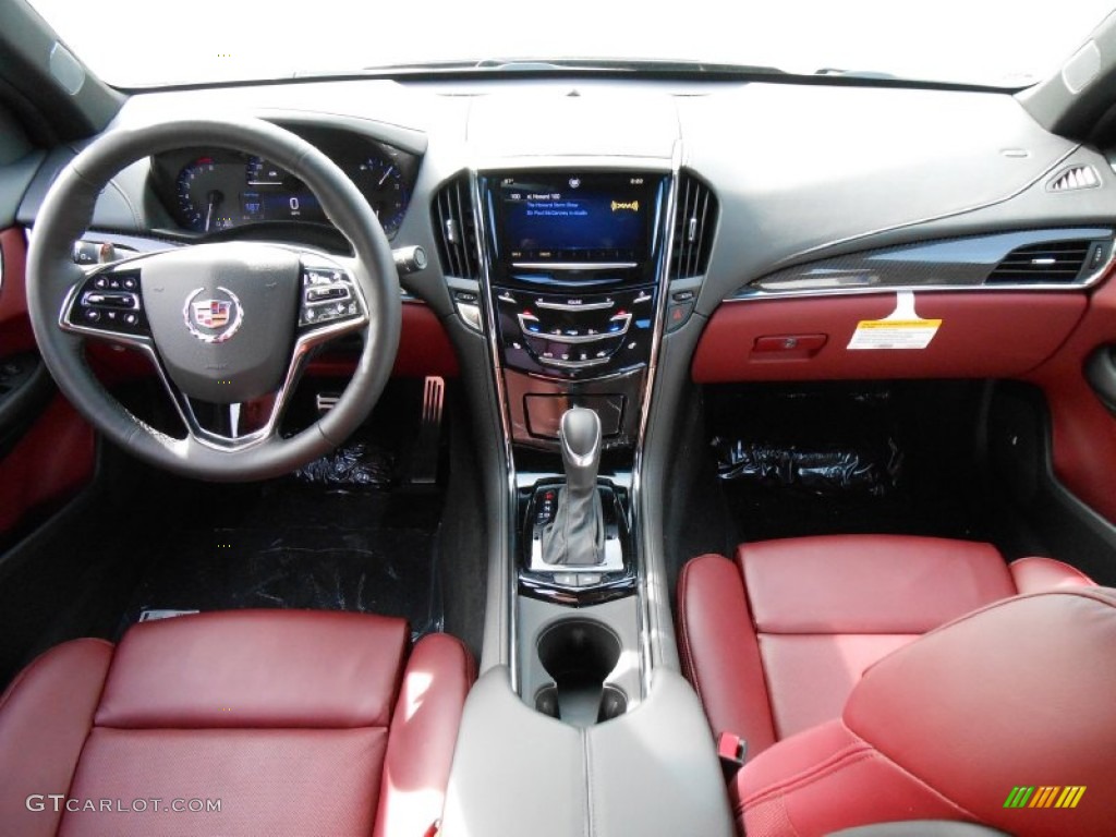 2014 Cadillac ATS 2.0L Turbo AWD Morello Red/Jet Black Dashboard Photo #86577578