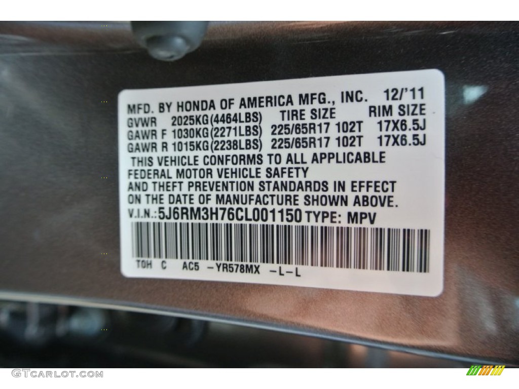 2012 CR-V EX-L - Urban Titanium Metallic / Beige photo #7