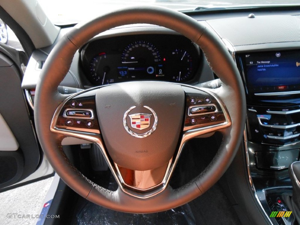 2014 Cadillac ATS 2.0L Turbo AWD Light Platinum/Jet Black Steering Wheel Photo #86578806