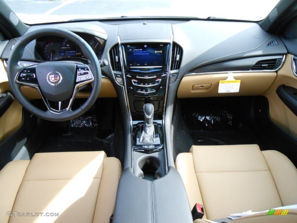 2014 Cadillac ATS 2.5L Caramel/Jet Black Dashboard Photo #86579092