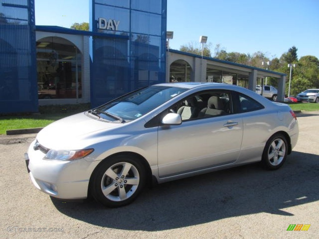 2007 Civic EX Coupe - Alabaster Silver Metallic / Gray photo #1