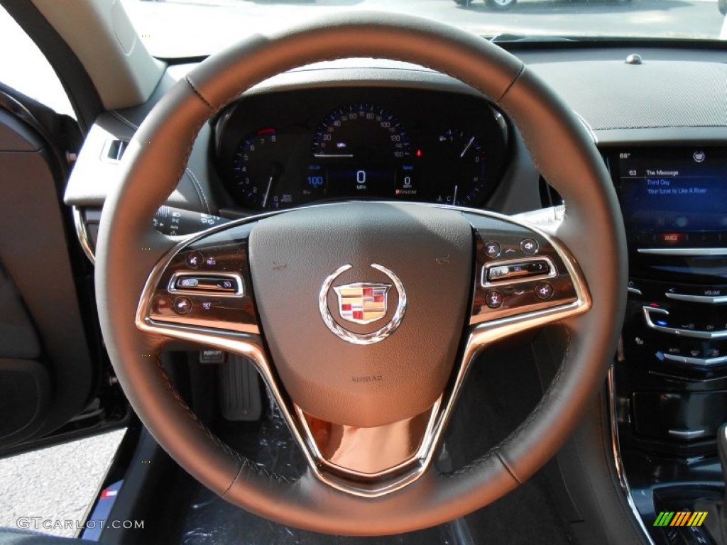 2014 Cadillac ATS 2.5L Jet Black/Jet Black Steering Wheel Photo #86580723