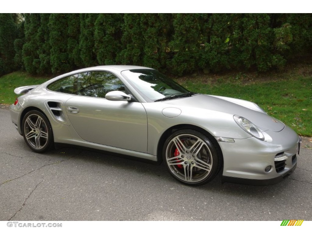 2008 911 Turbo Coupe - GT Silver Metallic / Cocoa Brown photo #8