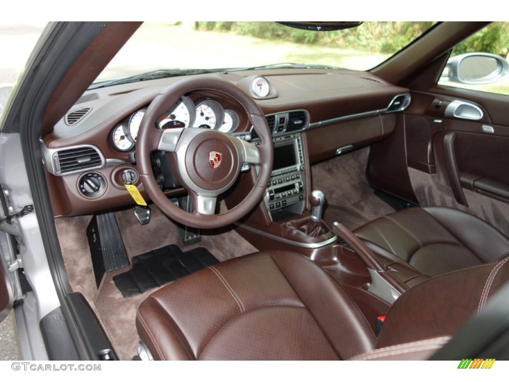 Cocoa Brown Interior 2008 Porsche 911 Turbo Coupe Photo #86581456