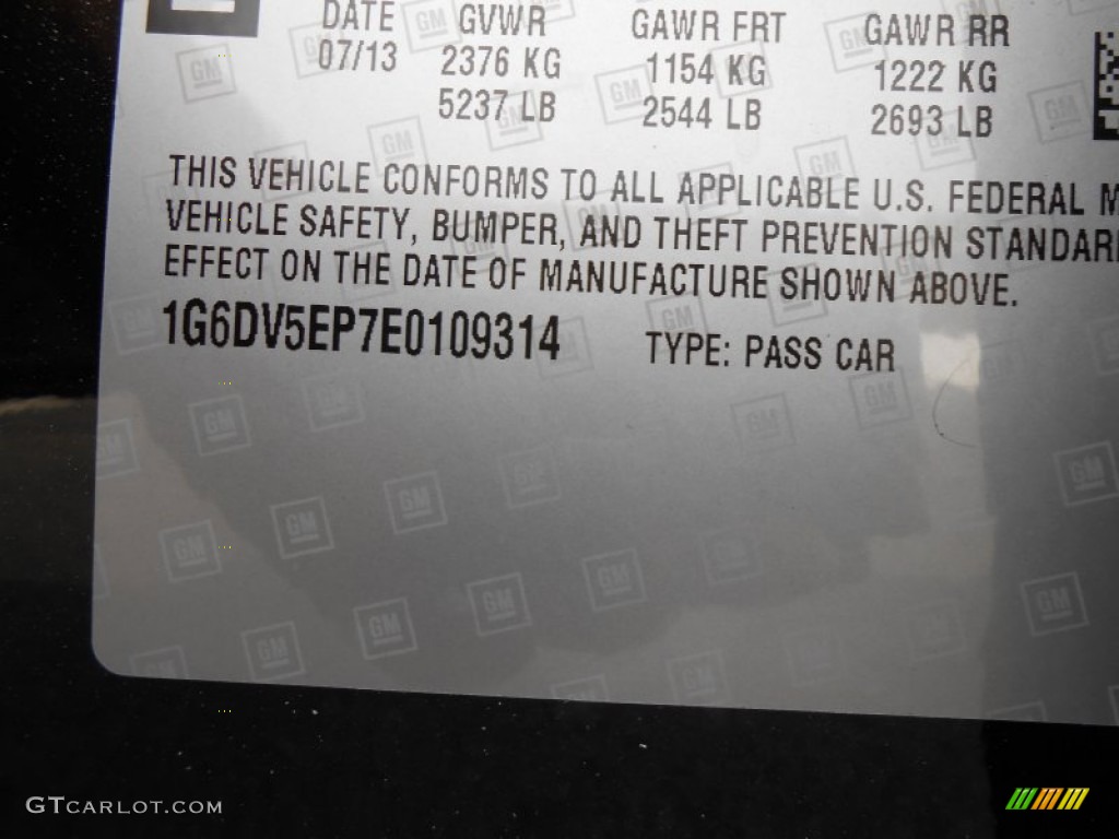 2014 Cadillac CTS -V Sedan Info Tag Photos