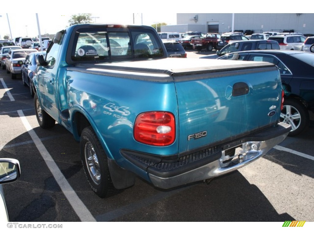 1999 F150 XL Regular Cab 4x4 - Island Blue Metallic / Medium Graphite photo #3