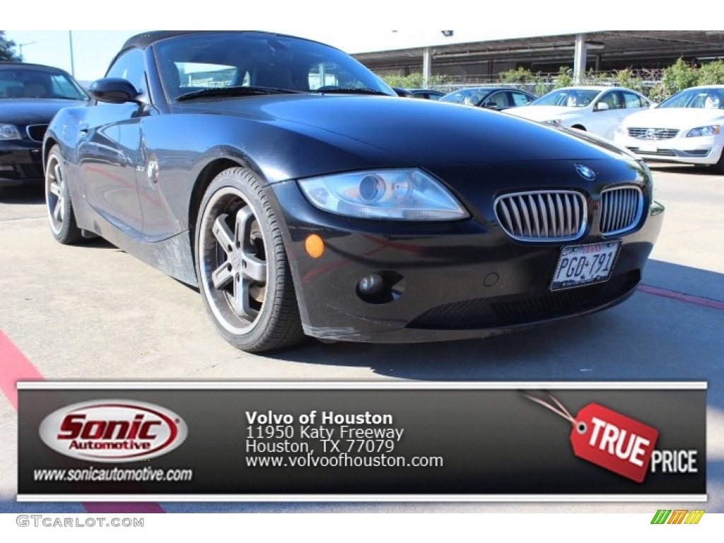 2005 Z4 3.0i Roadster - Black Sapphire Metallic / Dark Beige photo #1