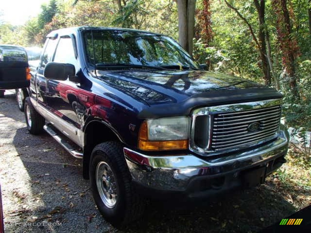 2001 F250 Super Duty XLT SuperCab 4x4 - True Blue Metallic / Medium Graphite photo #1