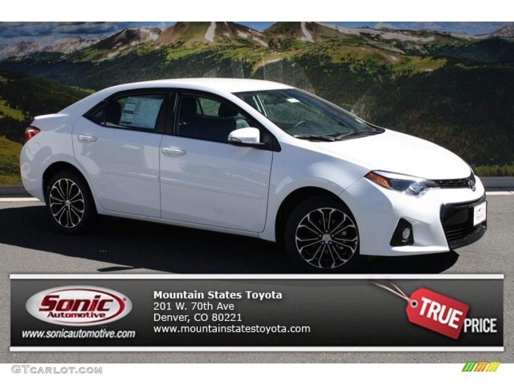 2014 Corolla S - Super White / Steel Blue photo #1