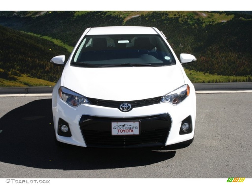 2014 Corolla S - Super White / Steel Blue photo #2