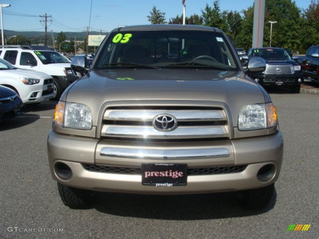 2003 Tundra SR5 Access Cab 4x4 - Desert Sand Metallic / Oak photo #2