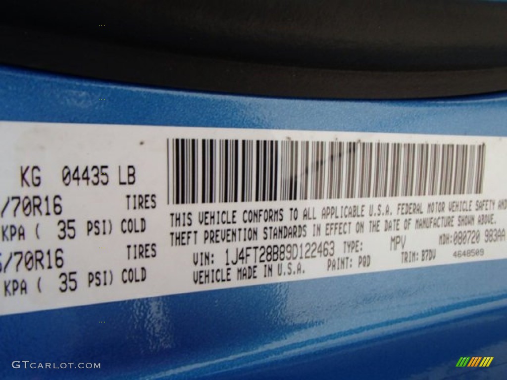 2009 Patriot Sport - Surf Blue Pearl / Dark Slate Gray/Medium Slate Gray photo #20