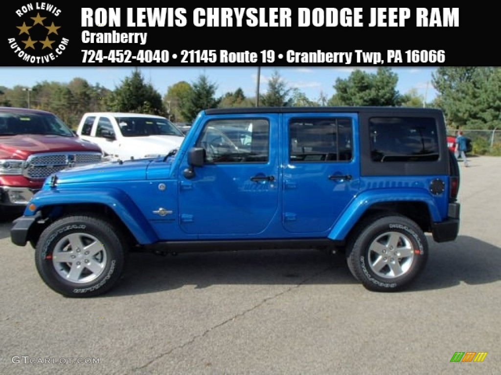 2014 Wrangler Unlimited Sport 4x4 - Hydro Blue Pearl / Black photo #1