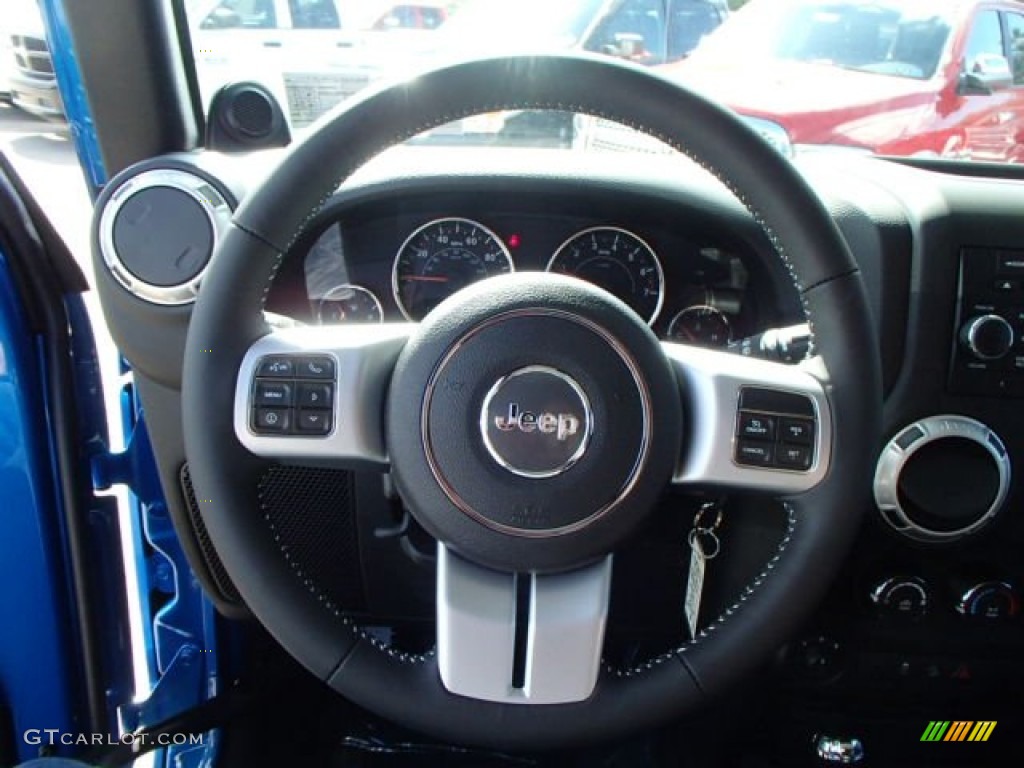 2014 Jeep Wrangler Unlimited Sport 4x4 Black Steering Wheel Photo #86596887