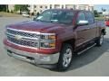 2014 Deep Ruby Metallic Chevrolet Silverado 1500 LTZ Crew Cab 4x4  photo #2