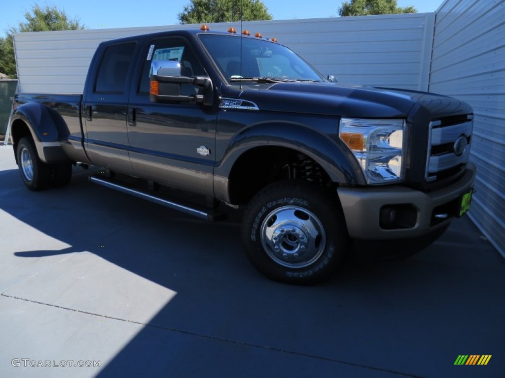 2014 F350 Super Duty King Ranch Crew Cab 4x4 Dually - Blue Jeans Metallic / King Ranch Chaparral Leather photo #1