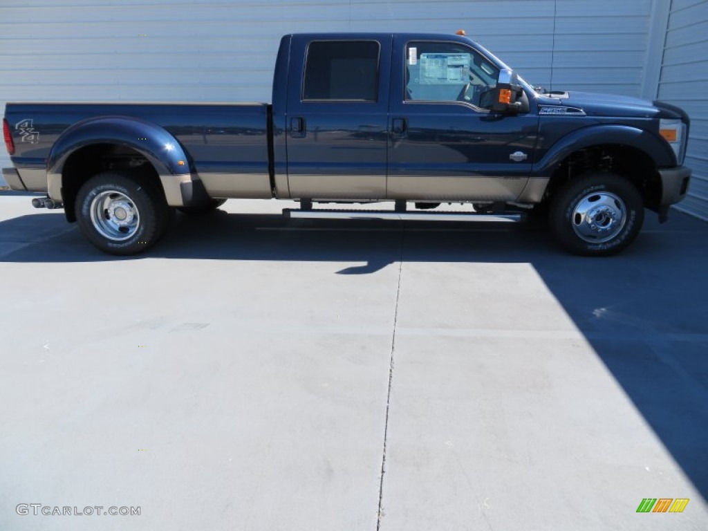 2014 F350 Super Duty King Ranch Crew Cab 4x4 Dually - Blue Jeans Metallic / King Ranch Chaparral Leather photo #2