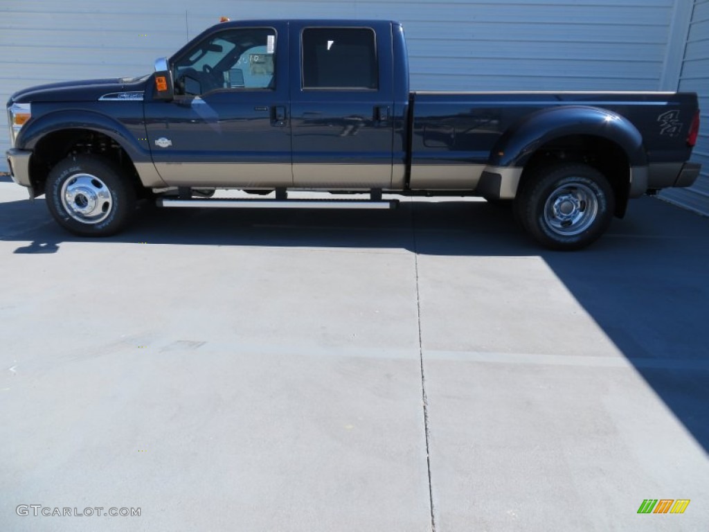 2014 F350 Super Duty King Ranch Crew Cab 4x4 Dually - Blue Jeans Metallic / King Ranch Chaparral Leather photo #5