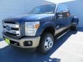 2014 Blue Jeans Metallic Ford F350 Super Duty King Ranch Crew Cab 4x4 Dually  photo #6