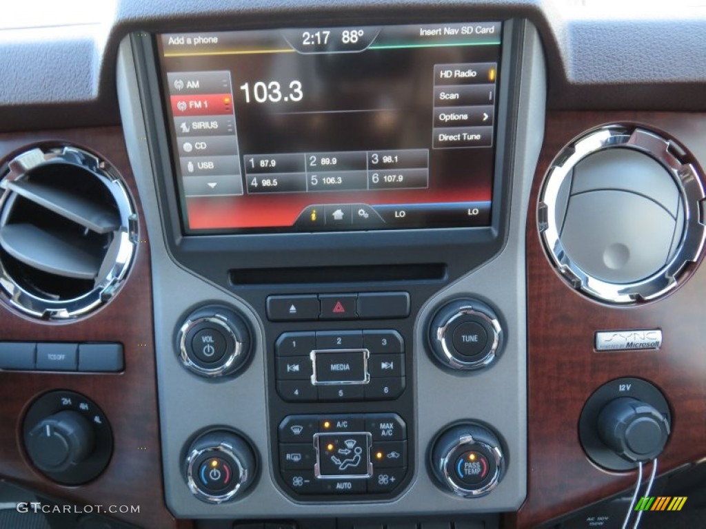 2014 Ford F350 Super Duty King Ranch Crew Cab 4x4 Dually Controls Photo #86607699