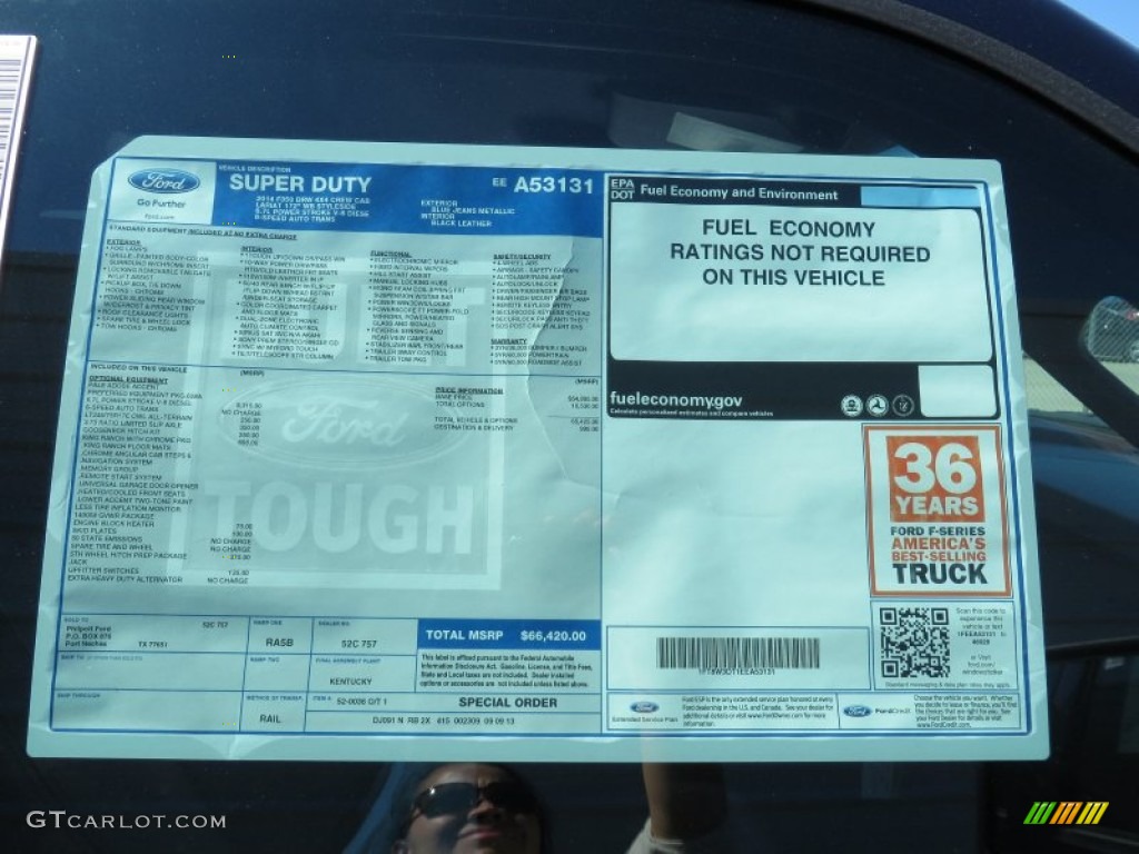 2014 Ford F350 Super Duty King Ranch Crew Cab 4x4 Dually Window Sticker Photo #86607789