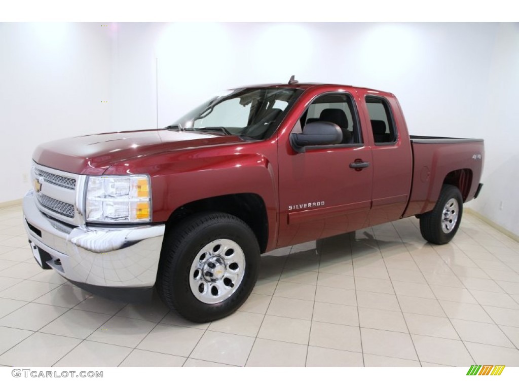 Deep Ruby Metallic 2013 Chevrolet Silverado 1500 LT Extended Cab 4x4 Exterior Photo #86609964