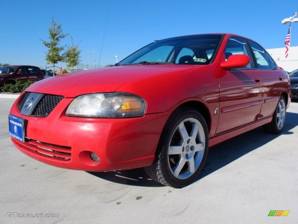 2004 Sentra SE-R Spec V - Aztec Red / SE-R Black/Silver photo #3
