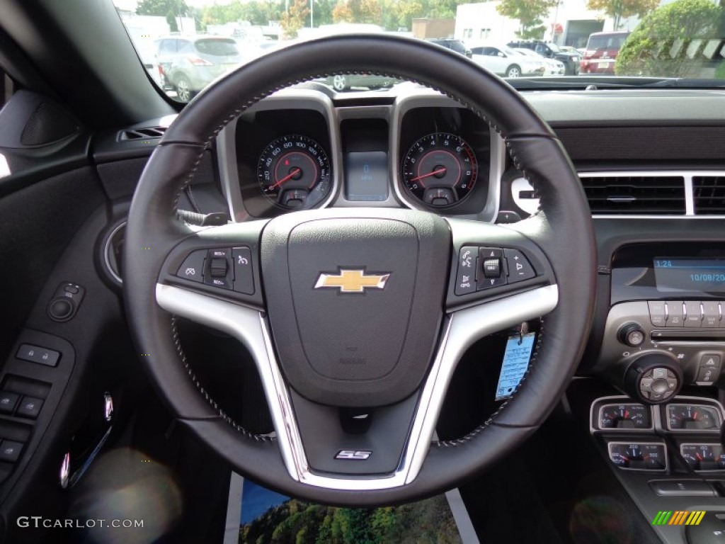 2012 Chevrolet Camaro SS Convertible Black Steering Wheel Photo #86612601