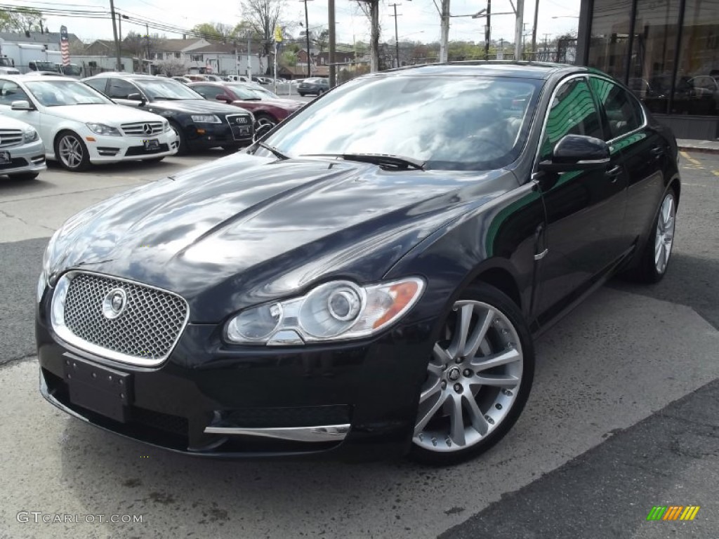 2010 XF Premium Sport Sedan - Ultimate Black / Barley photo #1