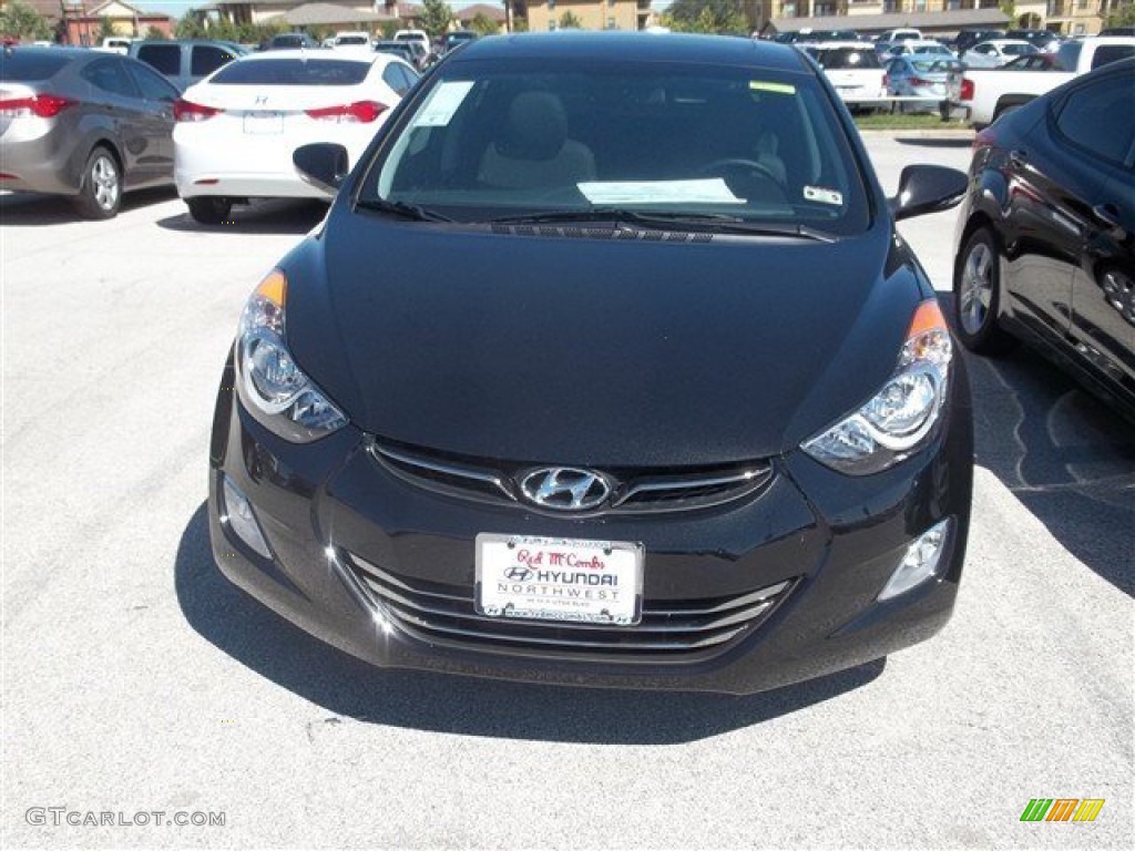 2013 Elantra Limited - Midnight Black / Gray photo #7