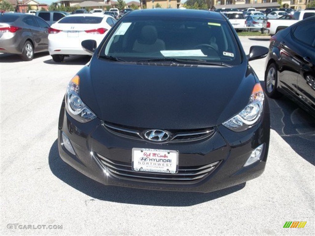 2013 Elantra Limited - Midnight Black / Gray photo #7