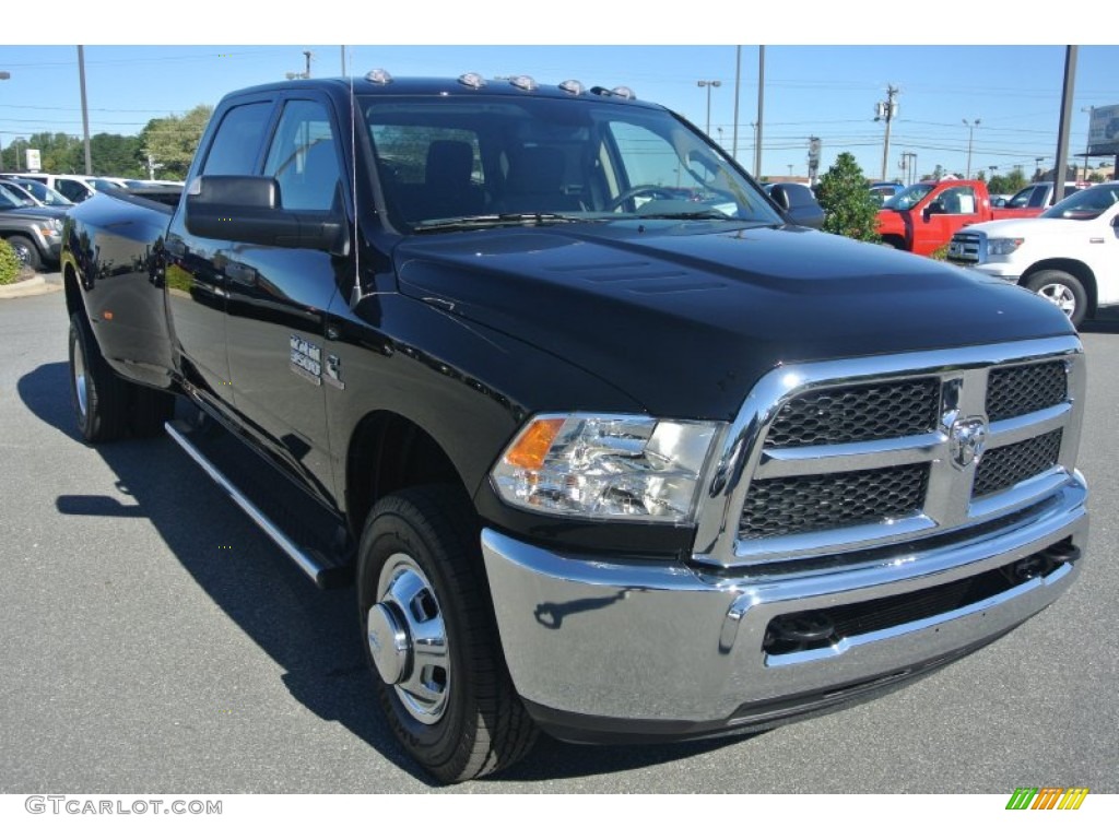 2014 3500 Tradesman Crew Cab 4x4 Dually - Black / Black/Diesel Gray photo #2