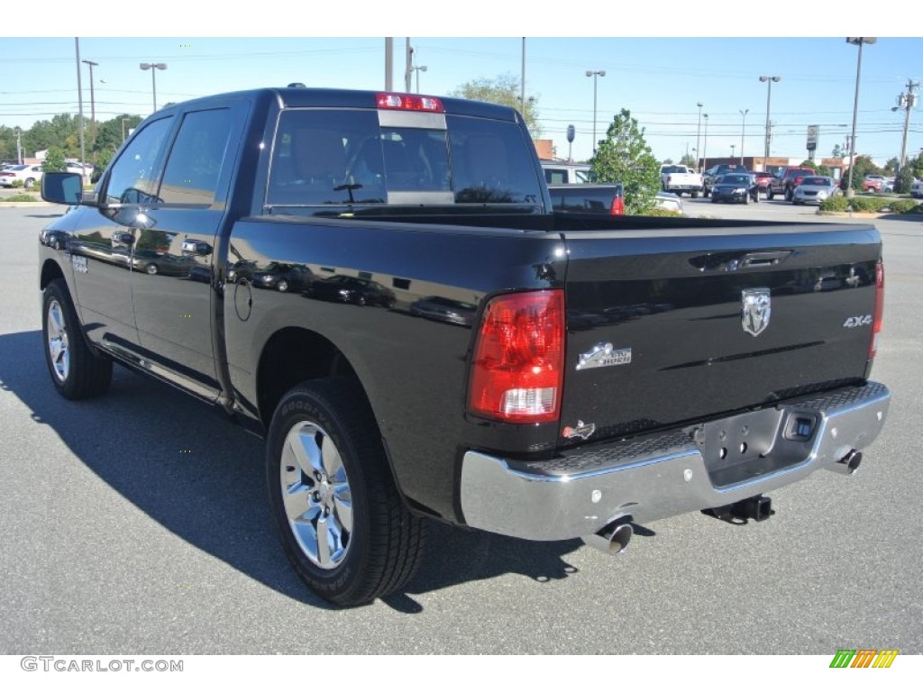 2014 1500 Big Horn Crew Cab 4x4 - Black / Canyon Brown/Light Frost Beige photo #4