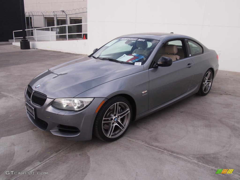 2011 3 Series 335is Coupe - Space Gray Metallic / Oyster/Black Dakota Leather photo #18